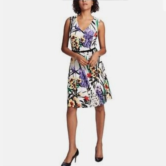 BEAUTIFUL FLORAL SLEEVELESS TOMMY HILFIGER DRESS SIZE 6 - Picture 3 of 16